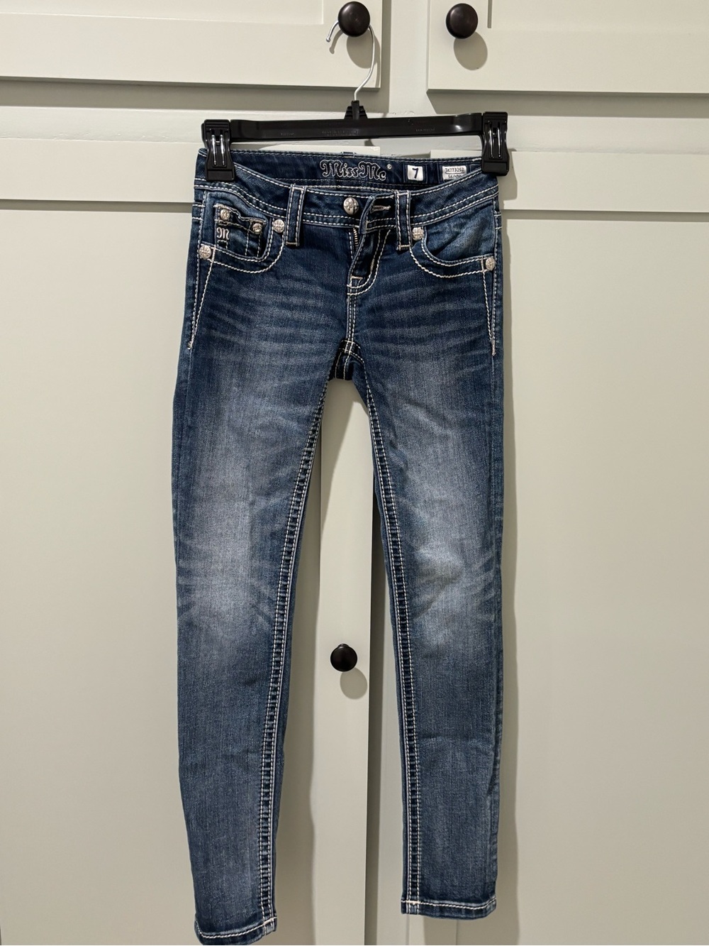 Miss Me Skinny Embroidered Jeans Blue Size 7